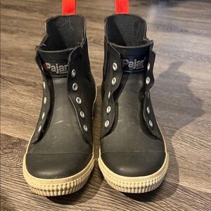 Black Pajar Lolita Rain Boots with Red Accents